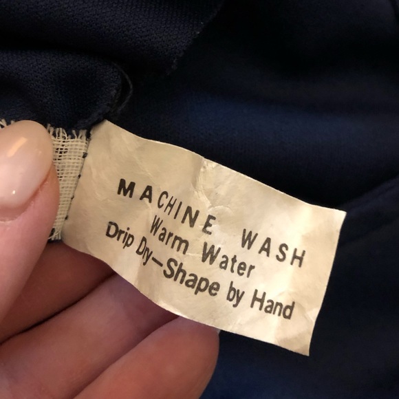 VINTAGE 70’s gorgeous navy blue dress - Picture 12 of 15